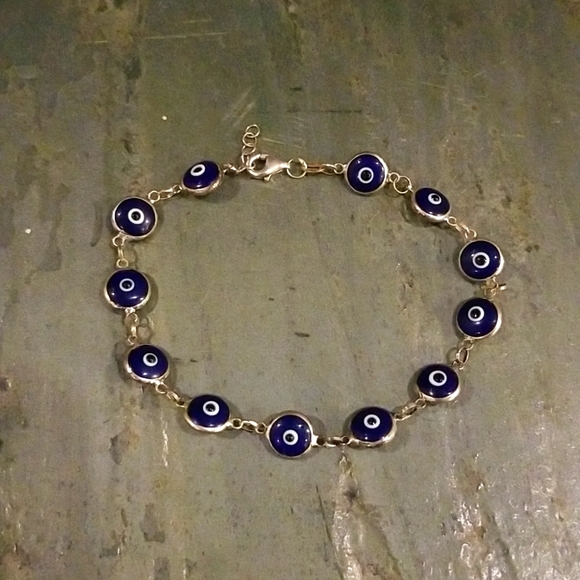 Unknown Jewelry - Sterling Silver Evil Eye Bracelet